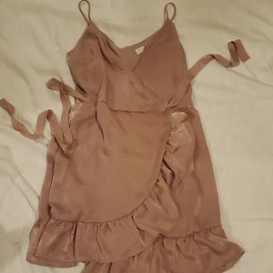 Ruffle detail wrap dress